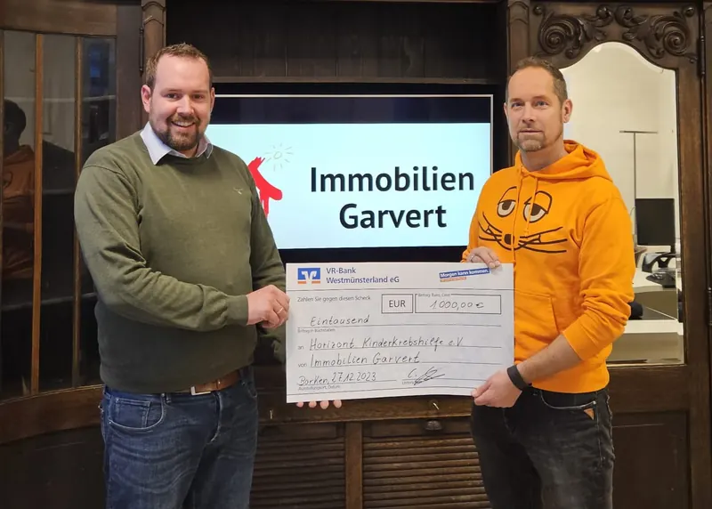 1.000,- Euro - Spende von Immobilien Garvert